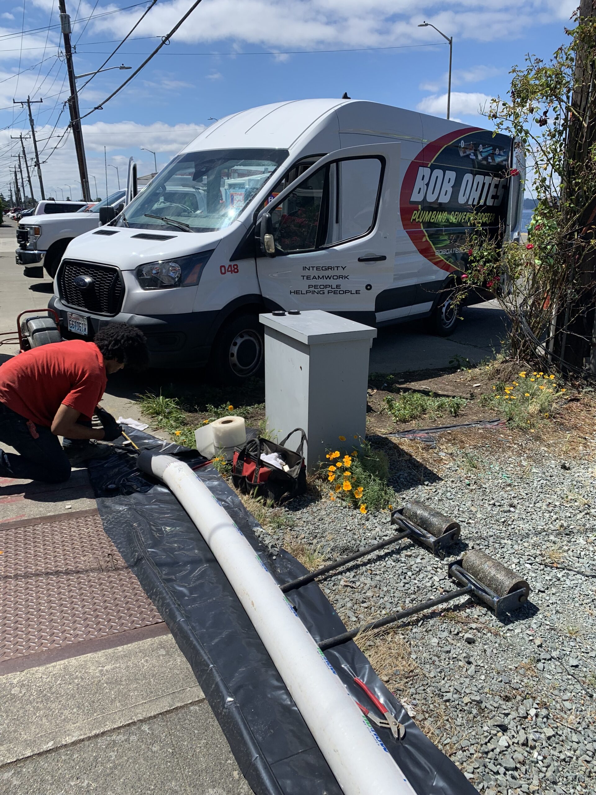 Bob Oates trenchless sewer liner preparation